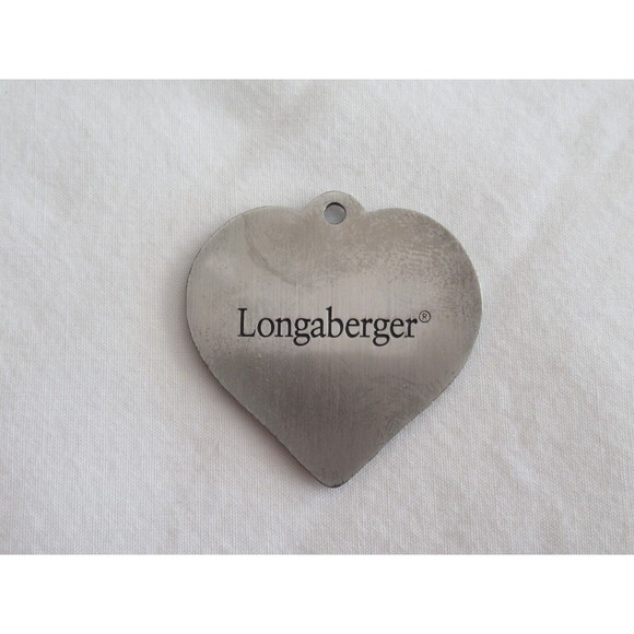 Longaberger 2005 Be My Valentine Dove Rose Heart Metal Tie-On #23244 Pewter - Picture 4 of 7